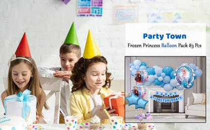 Party Town Frozen Princess 48-Piece Balloon Kit with Foil & Blue Latex