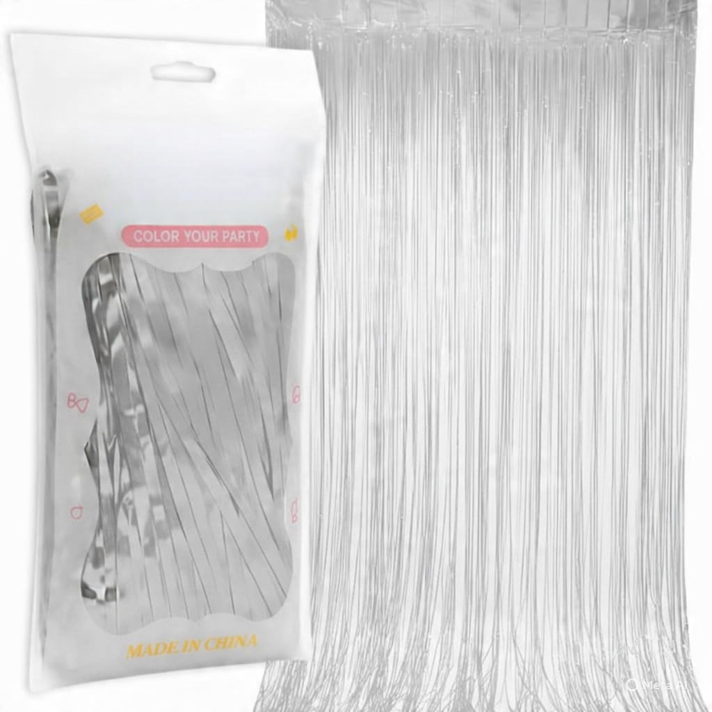 Foil Fringe Curtain Backdrop for Party Decoration - 1 Pc