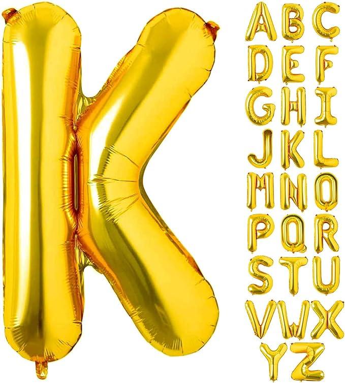 Customized alphabet foil balloons in Golden color