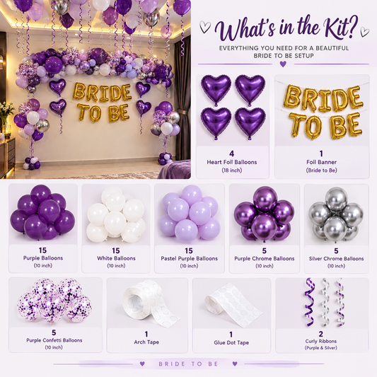 Purple Bride To Be - 69 Pcs Pack