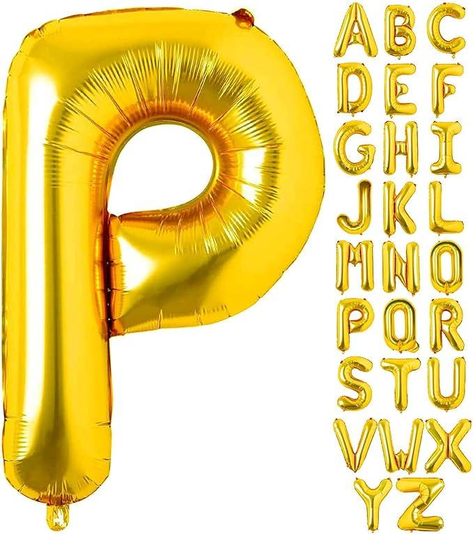 Customized alphabet foil balloons in Golden color