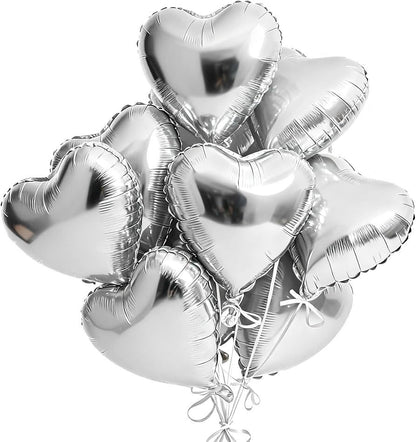 Heart Balloons, 12 Pcs Heart Shaped Foil Balloons