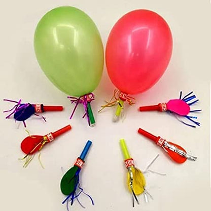 Balloon Blow Whistle Set – Fun Party Blowers with Balloons (Pack of 15)