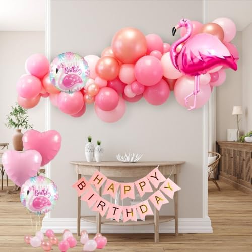 Party Town 48-Piece Flamingo Balloon Kit: Tropical Pink Pastel Arch Decorations