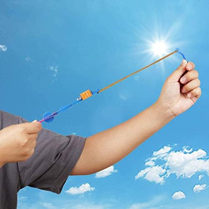 LED Flying Arrow Helicopter Toy – Slingshot Launch, Light-Up Rocket Copter (Pack of 5)