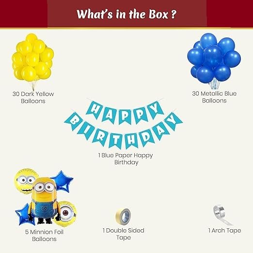 Minion Theme Birthday Decoration Kit –Set of 68 Pcs