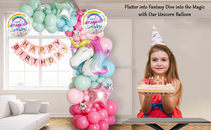 Party Town 83-Piece Unicorn Balloon Arch Kit: Helium Foil & Pastel Birthday Decorations