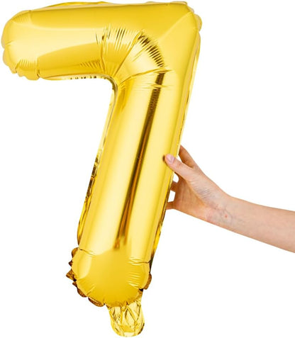 1 Pack of foil number Balloons Party Decoration (Golden)