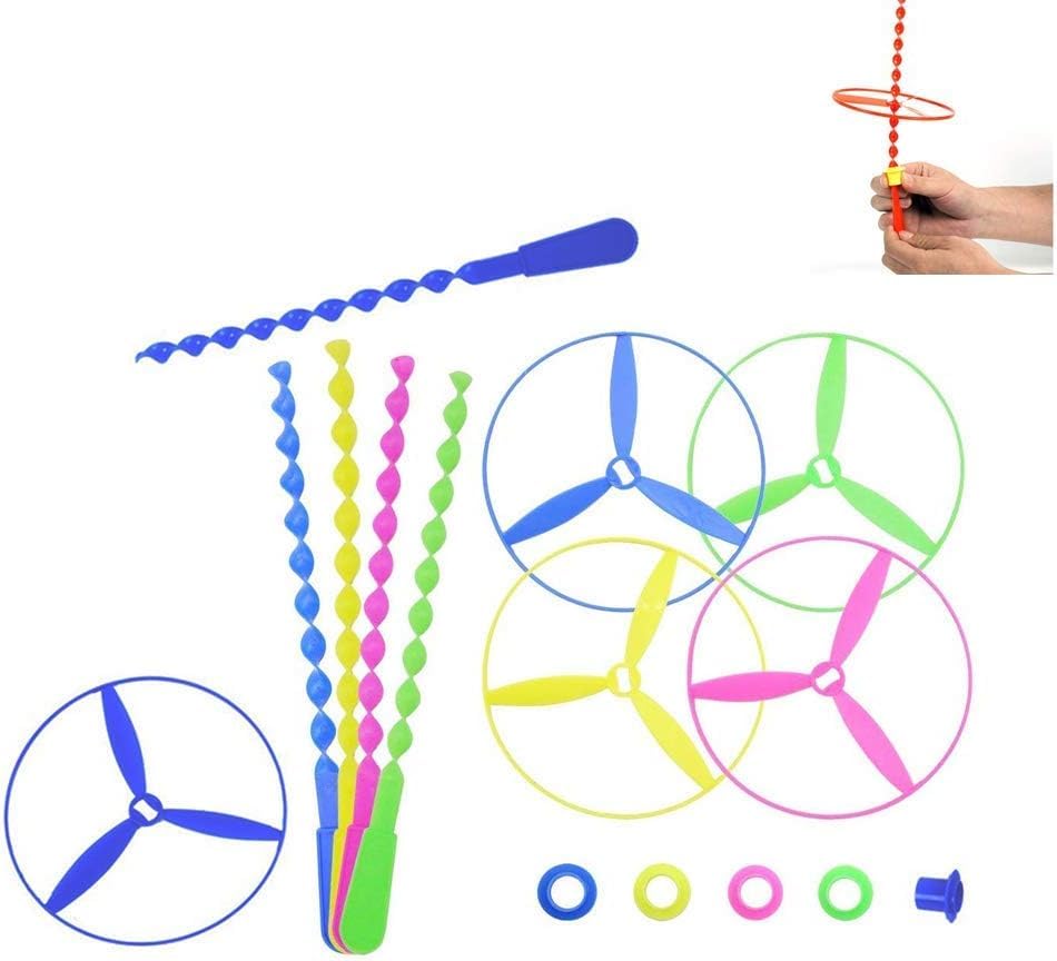 lying Disc Launcher Toy Set – Hand Spin Propeller Toy for Kids (Pack of 6)