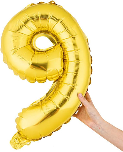 1 Pack of foil number Balloons Party Decoration (Golden)