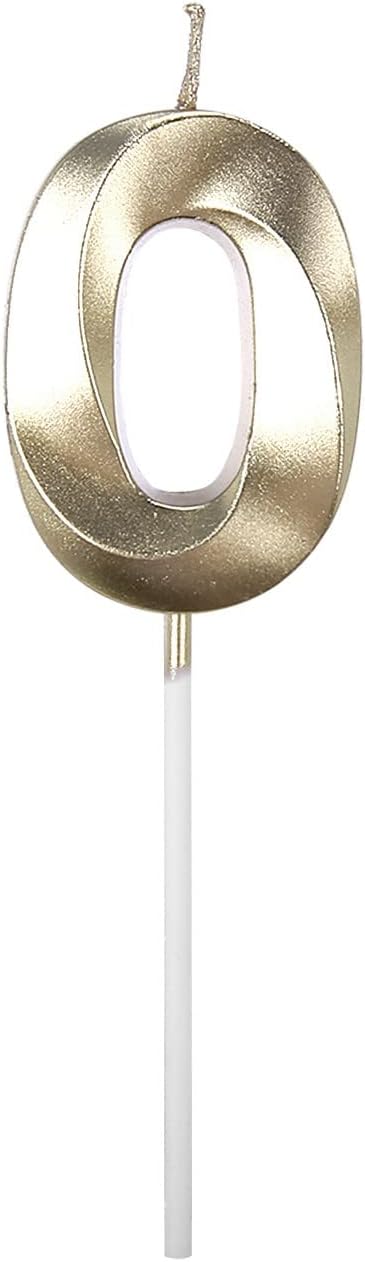 Silver Number Candle Happy Birthday 3D Number Candles for Birthday Cake