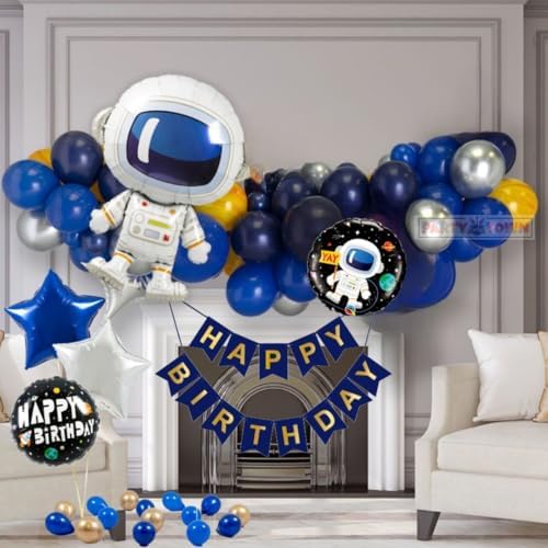 Party Town 48-Piece Astronaut Space Balloon Pack, Helium Supported, 32-inch Foil