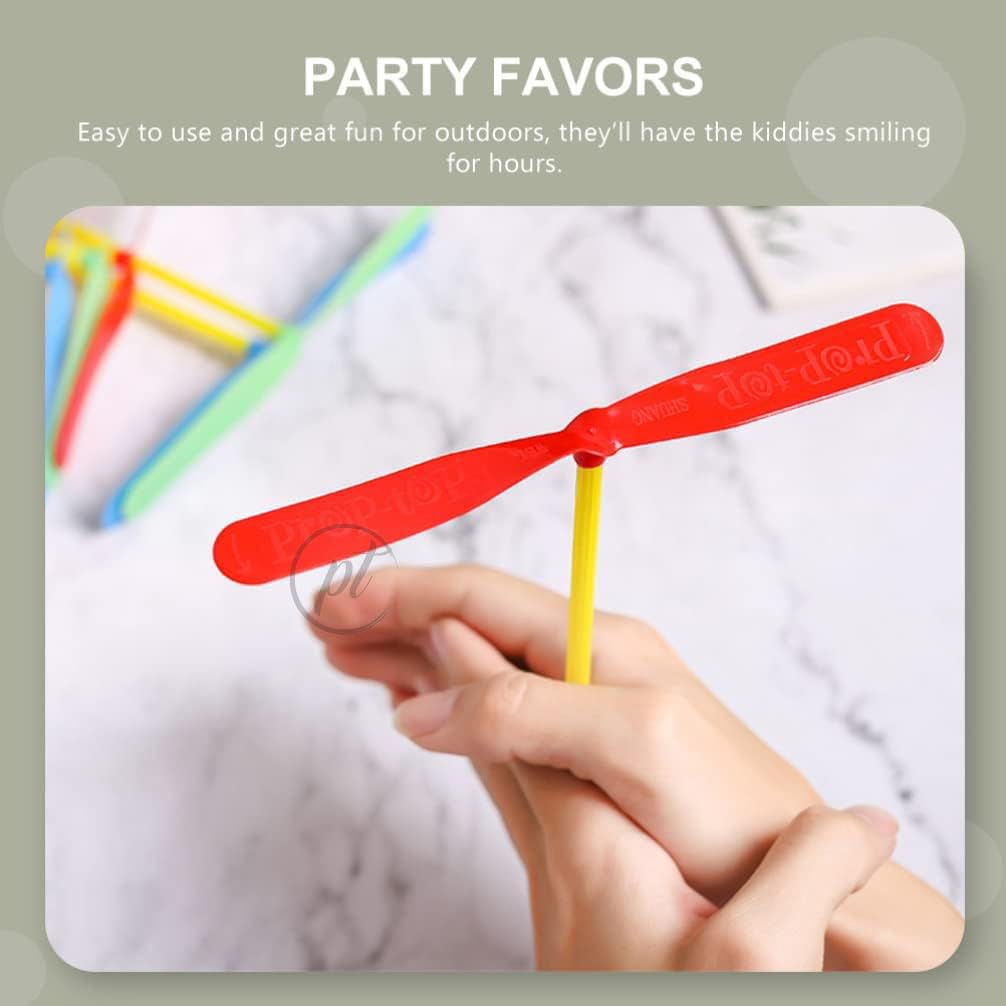 Flying Bamboo Copter Toy – Colorful Hand Launch Helicopter for Kids (Pack of 12)