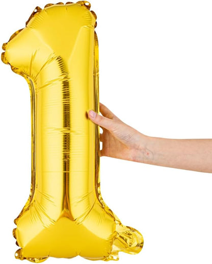 1 Pack of foil number Balloons Party Decoration (Golden)