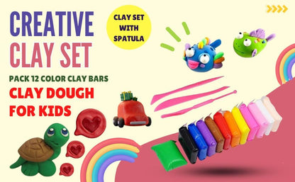 Colorful Clay Dough Set for Kids – 12 Colors with different Colors