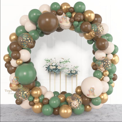 Green Gold Confetti Balloons Decoration kit - 153 Pcs Pack (