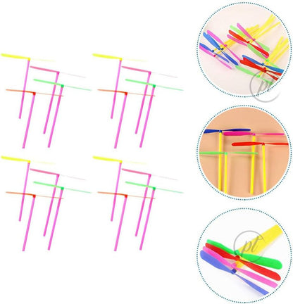 Flying Bamboo Copter Toy – Colorful Hand Launch Helicopter for Kids (Pack of 12)