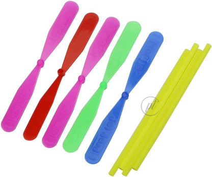 Flying Bamboo Copter Toy – Colorful Hand Launch Helicopter for Kids (Pack of 12)