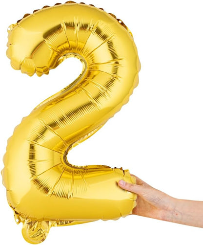1 Pack of foil number Balloons Party Decoration (Golden)