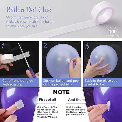 Purple & White Balloon Birthday Decoration Kit - Set of 26 Pcs