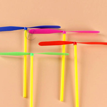 Flying Bamboo Copter Toy – Colorful Hand Launch Helicopter for Kids (Pack of 12)
