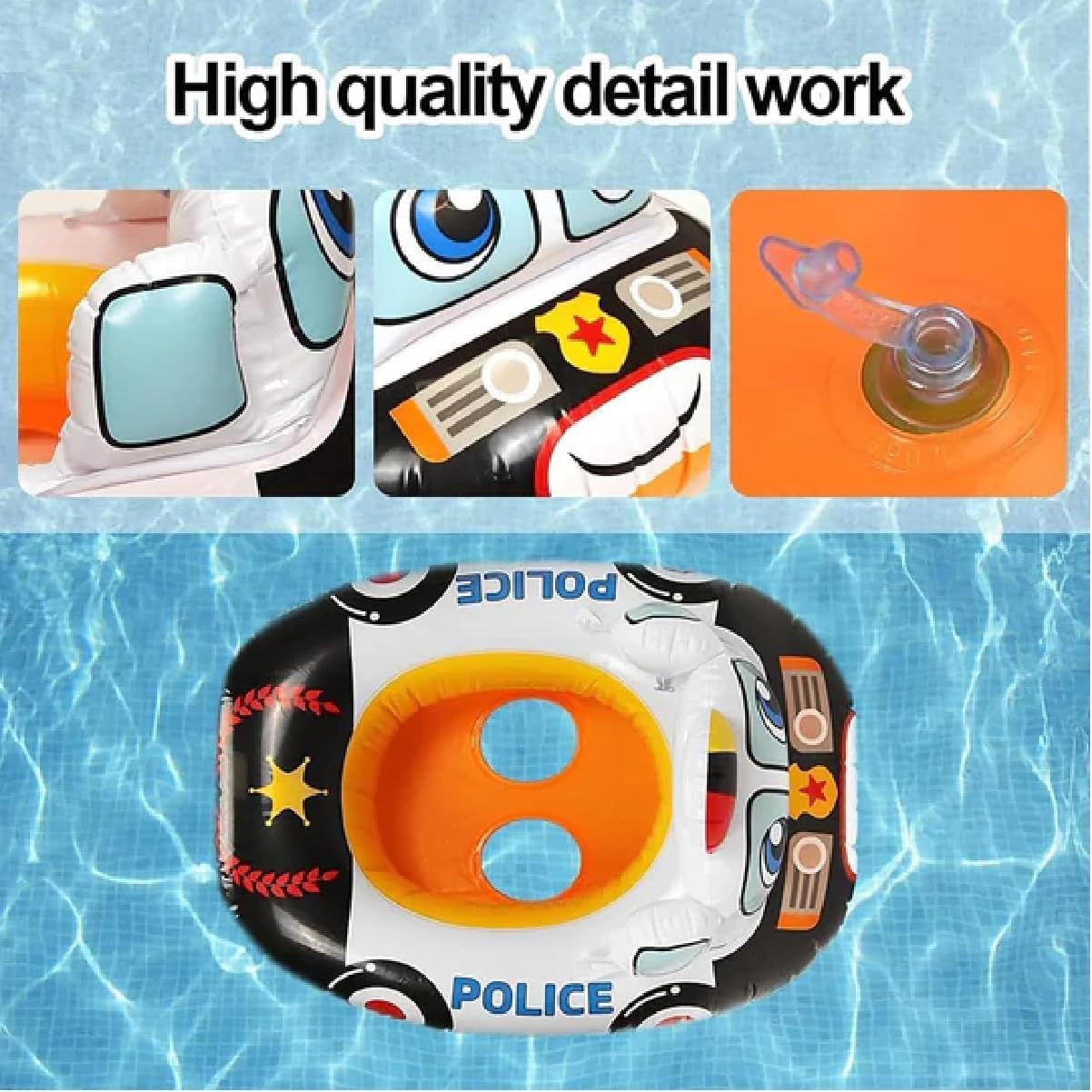 Police Car Ring Tube Water Play Centre Toy for Kids - 78 x 58 Cms