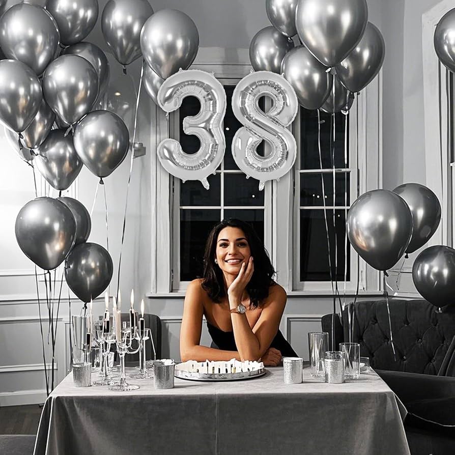 Foil number Balloons Party Decoration 16 inch (Silver)