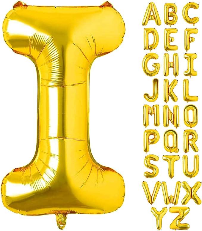 Customized alphabet foil balloons in Golden color