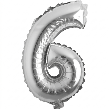 Foil number Balloons Party Decoration 16 inch (Silver)