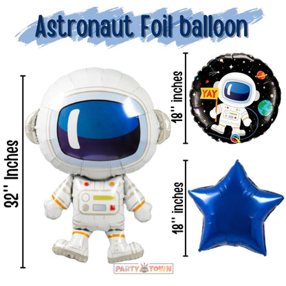 Party Town 48-Piece Astronaut Space Balloon Pack, Helium Supported, 32-inch Foil