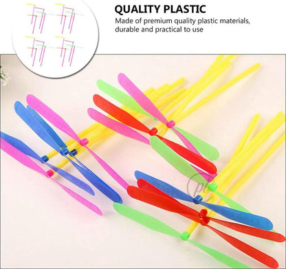 Flying Bamboo Copter Toy – Colorful Hand Launch Helicopter for Kids (Pack of 12)