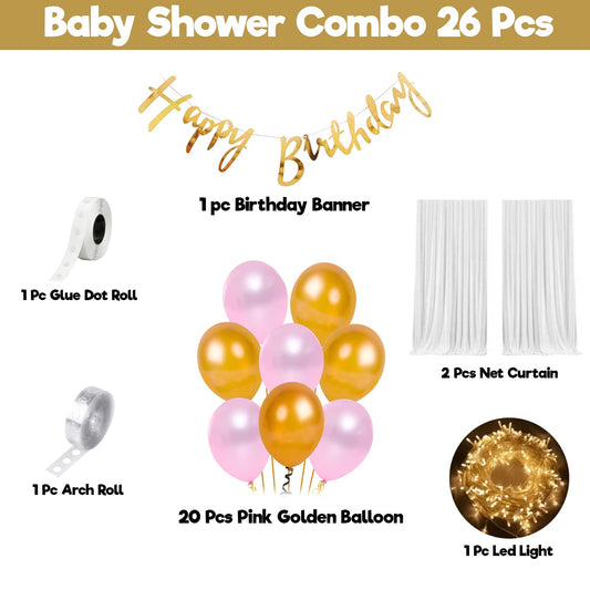 Happy Birthday Decoration Kit - 26 Pcs, Canopy Tent For Decoration