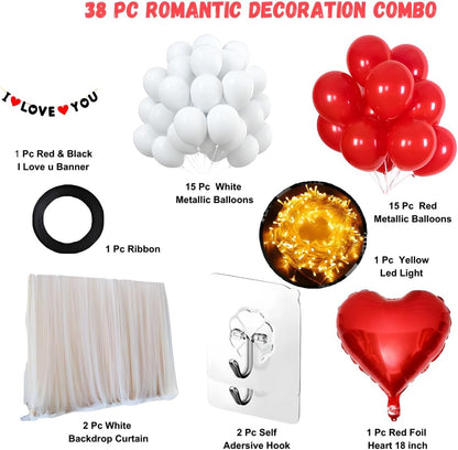Romantic Decoration Combo - Set of 38 Pcs