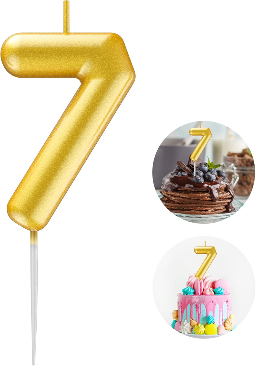 Golden Number Candle Happy Birthday 3D Number Candles for Birthday Cake