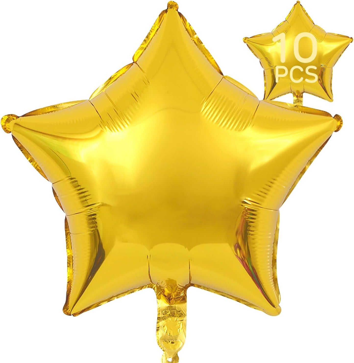 10 Pcs  Star Shaped Mylar Helium Foil Metallic Balloon