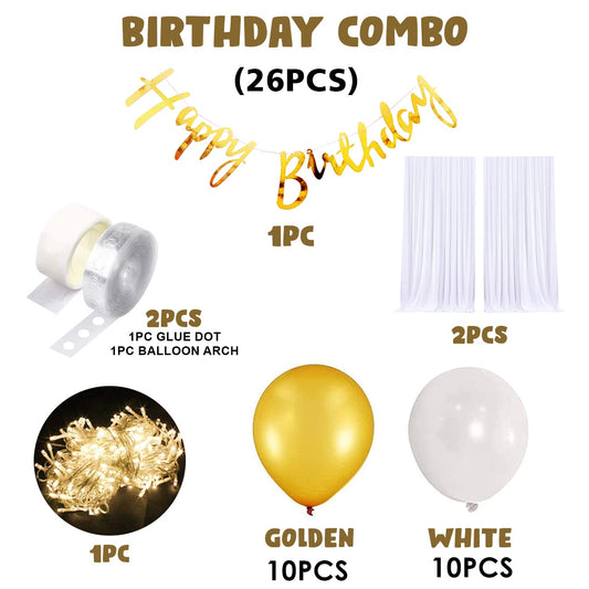 Birthday Decoration Kit - 26 Pcs, Happy Birthday Decoration Kit for Husband Wife