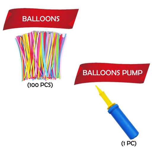 Long Balloons for Kids - 101 Pcs Multicolor Twisting Balloons with 1 pump for Birthday Party