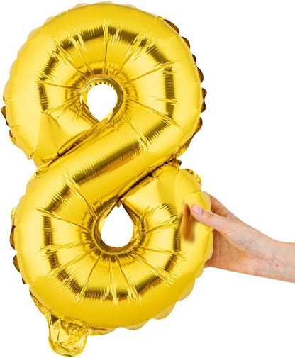 1 Pack of foil number Balloons Party Decoration (Golden)