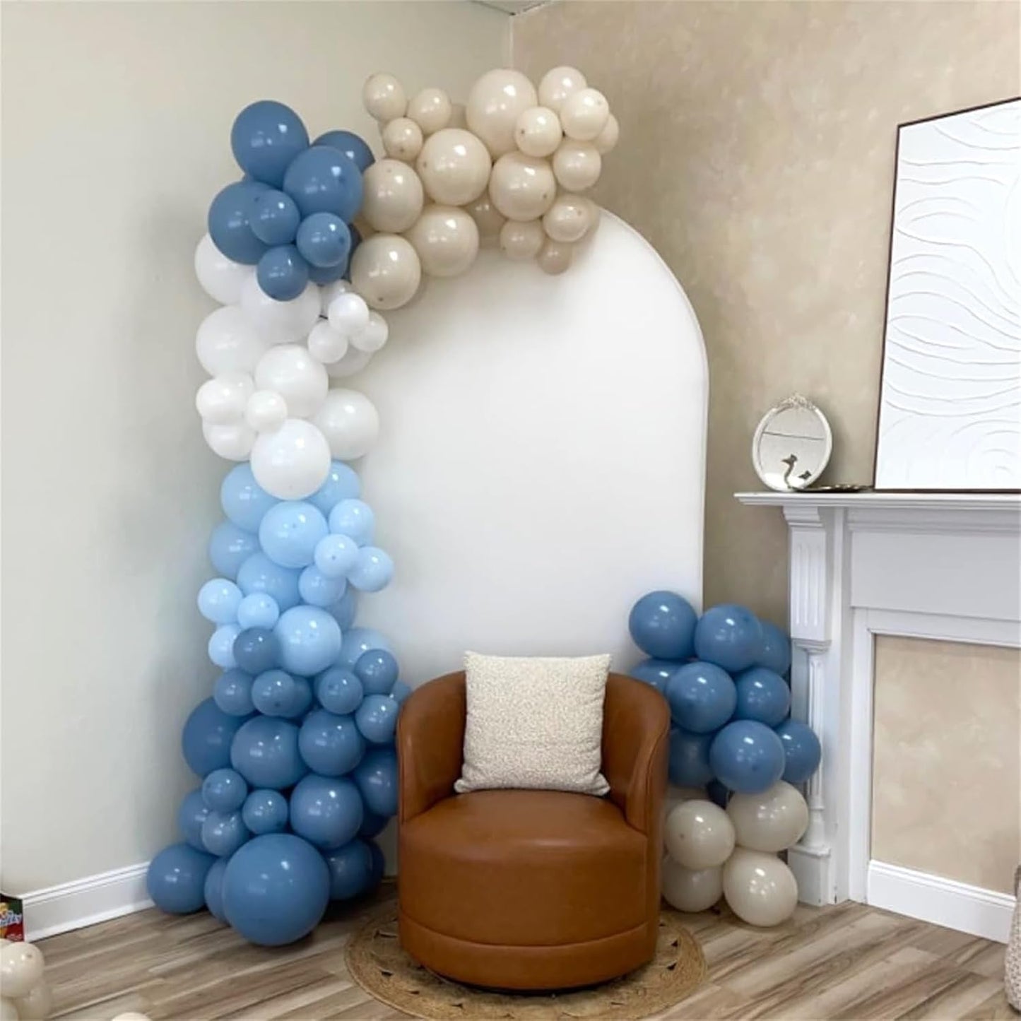 60 Pcs Metallic Confetti Balloons Blue Silver White Decorations Set for Wedding & Birthday Party