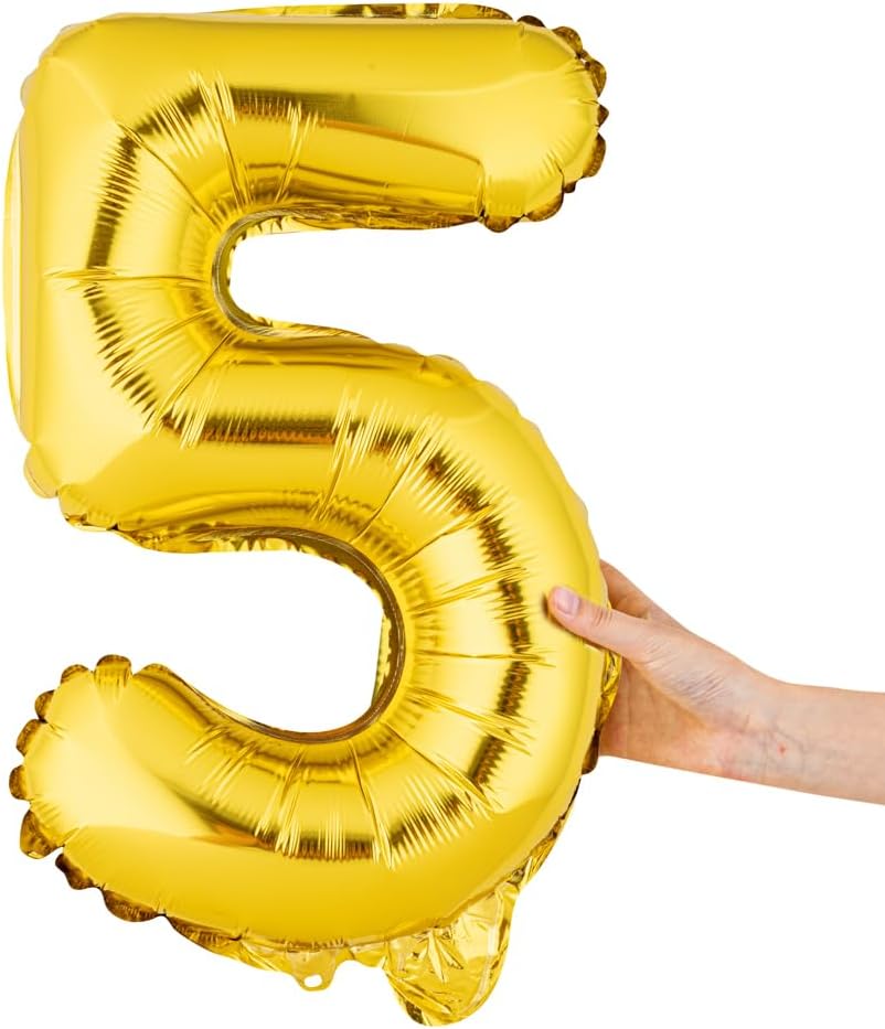 1 Pack of foil number Balloons Party Decoration (Golden)