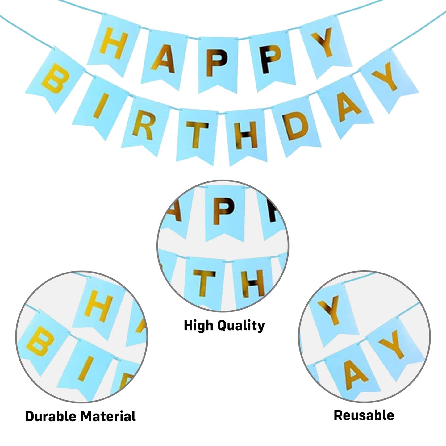 Blue & White Birthday Balloon Decoration Kit – Set of 53 Pcs