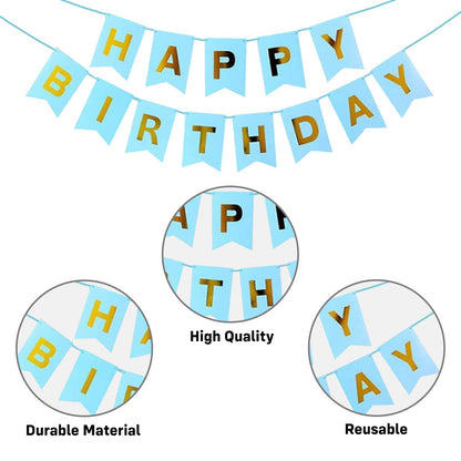 Blue & White Birthday Balloon Decoration Kit – Set of 53 Pcs