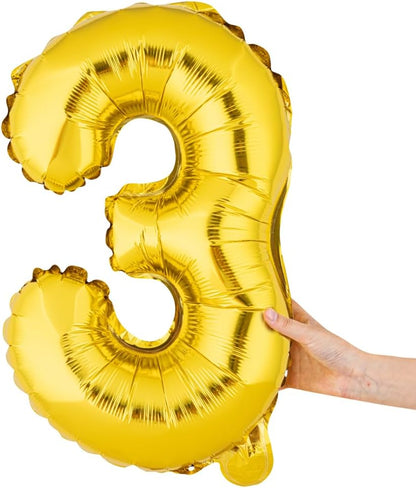 1 Pack of foil number Balloons Party Decoration (Golden)