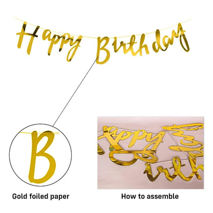 Happy Birthday Decoration Items for Girl - Set of 54 Pcs