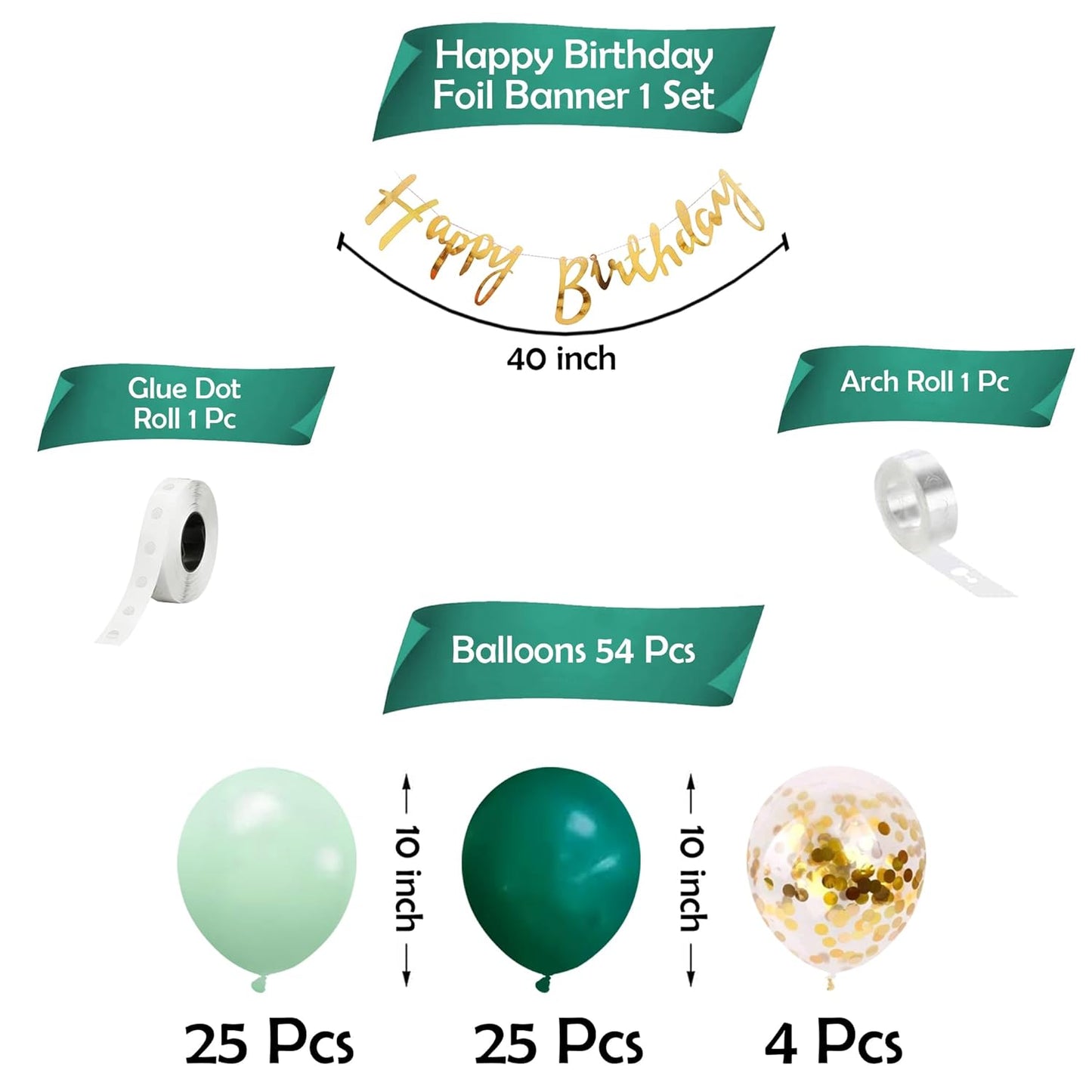 Happy Birthday Decoration Kit for Boys - 57 Pcs Pack