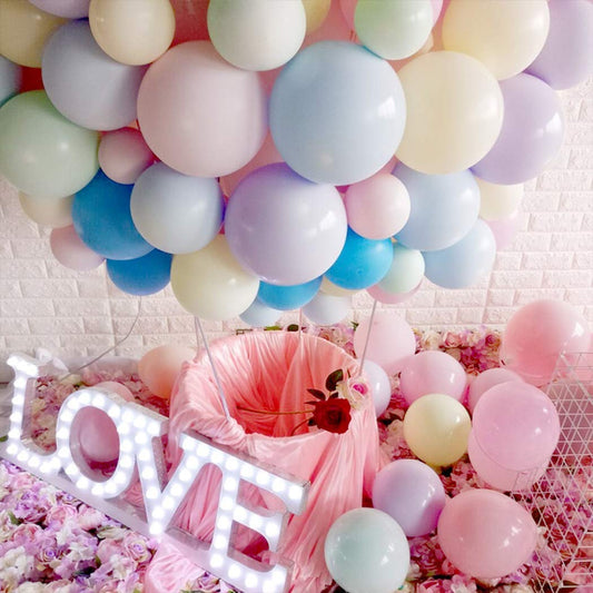 Pastel Latex Balloons 10 Inches (Pack of 100) Multi and single color
