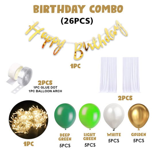 Birthday Decoration Kit - 26 Pcs, Happy Birthday Decoration Kit for Husband Wife