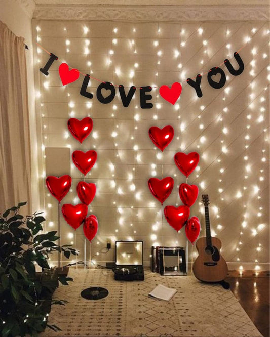 I Love You Banner Decoration Kit - Set of 14 Pcs