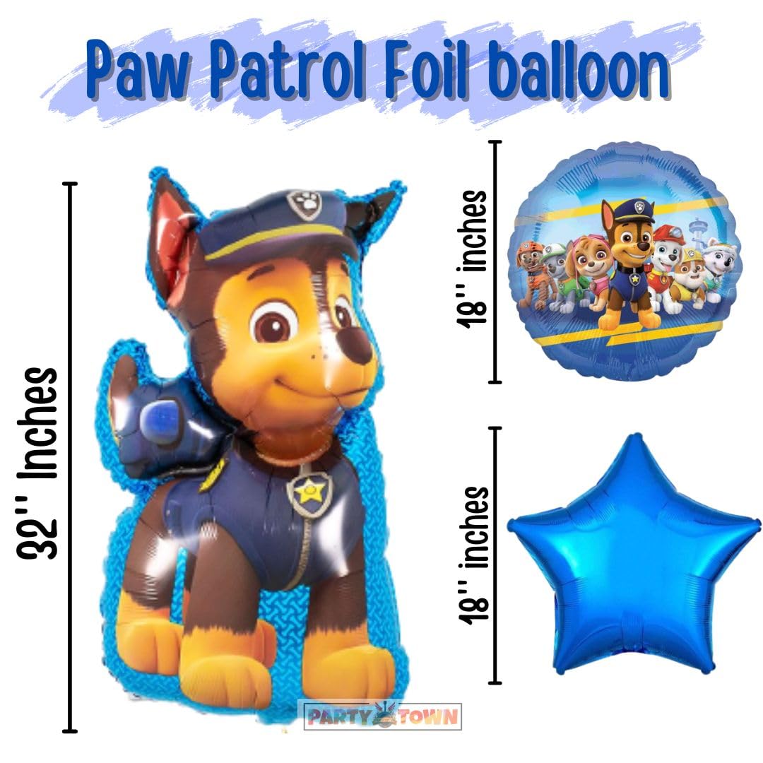 Party Town Power Patrol Chase 48-Piece Balloon Pack with 32-inch Foil Balloon