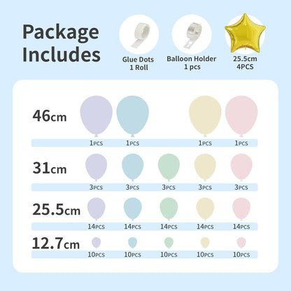 Vibrant Pink Blue Gold Latex Balloon Arch Kit for Gender Reveal